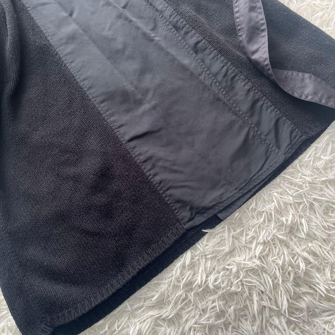 【美品】マックスマーラ ロングニットコート カシミヤ混 ベルト付き 異素材 M