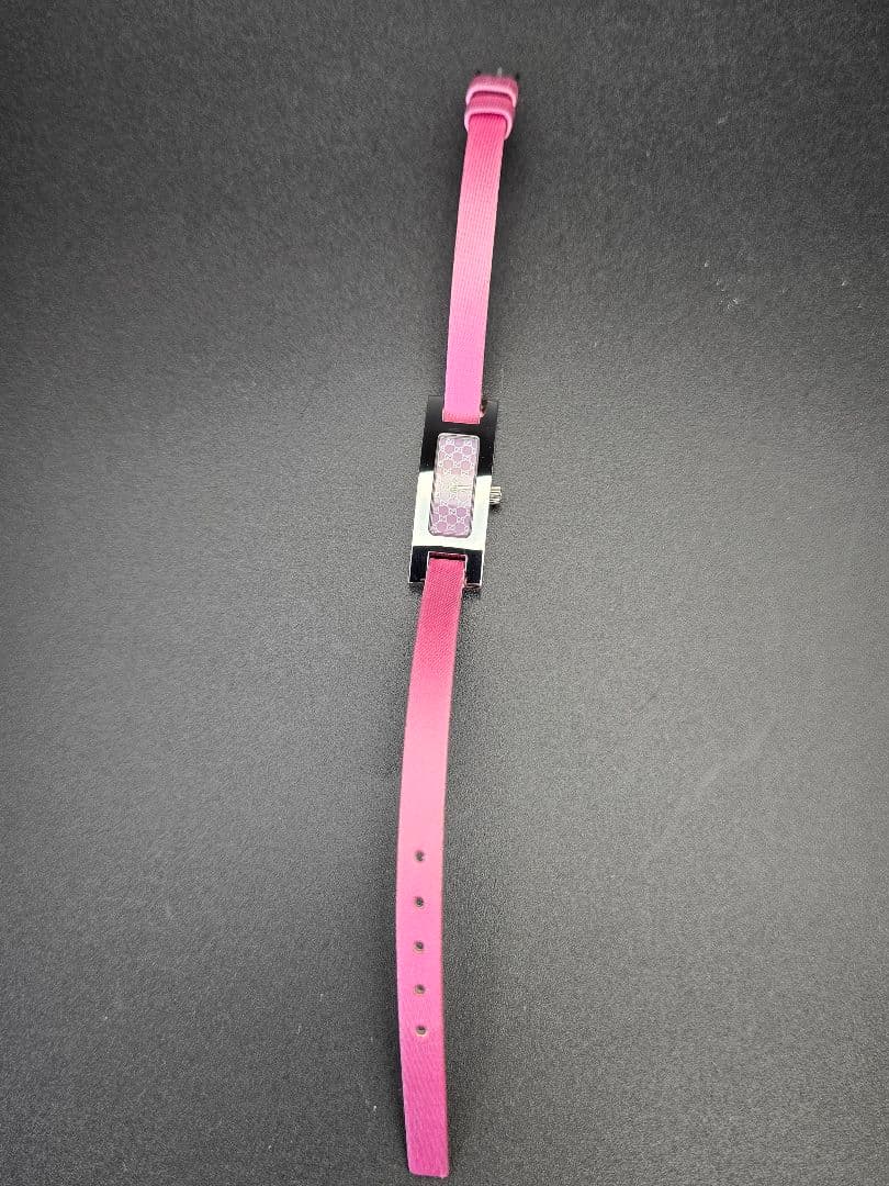 電池交換済 ベルト美品 研磨 GUCCI 3900L ピンク文字盤 グッチ 時計