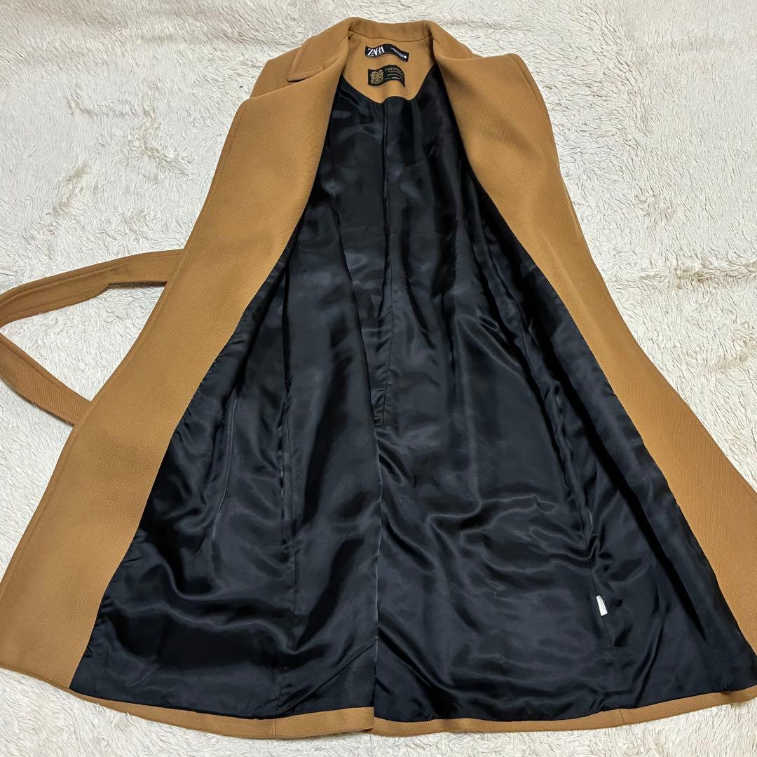 ZARA 美品 マンテコ ベルト キャメル ベージュ ロングコート