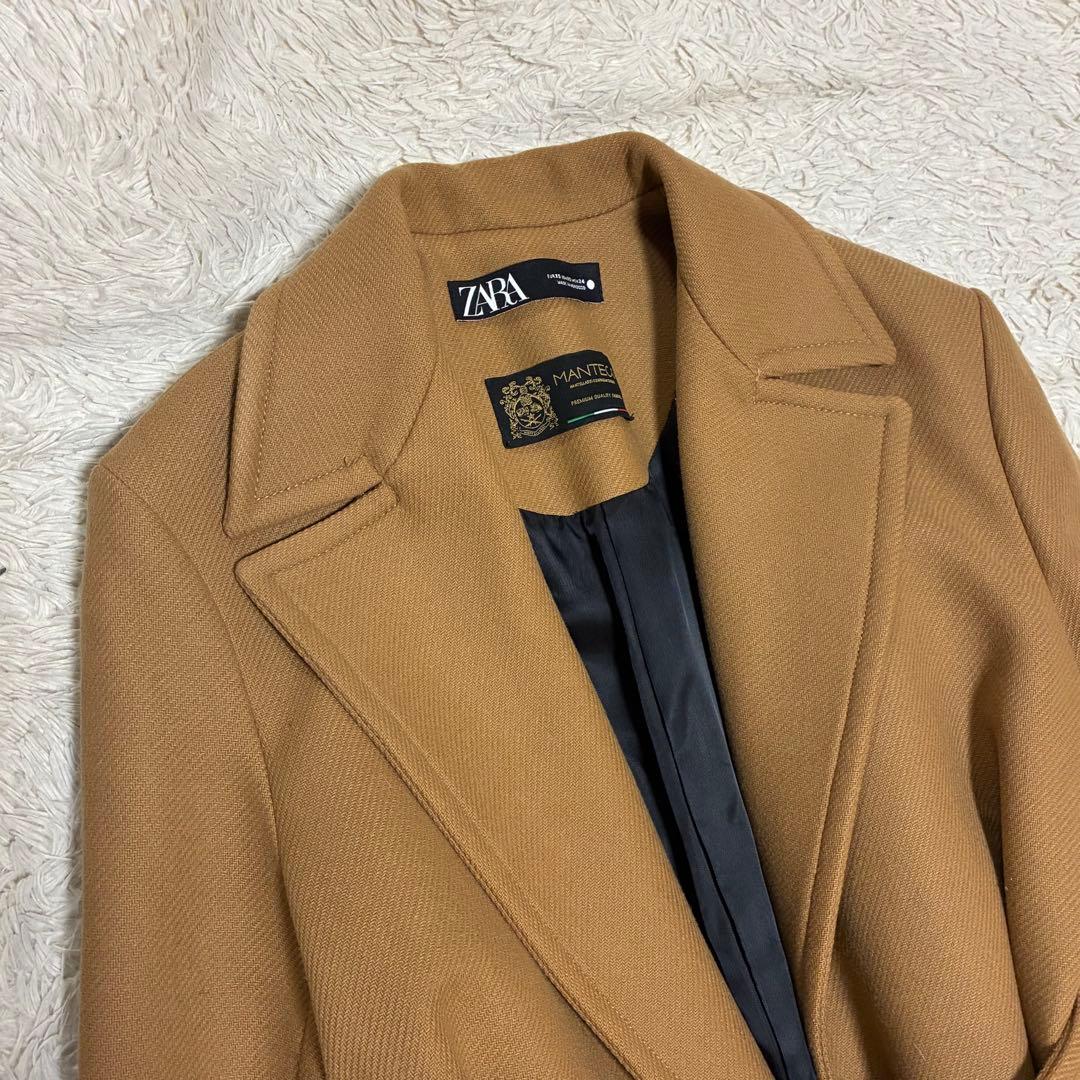 ZARA 美品 マンテコ ベルト キャメル ベージュ ロングコート