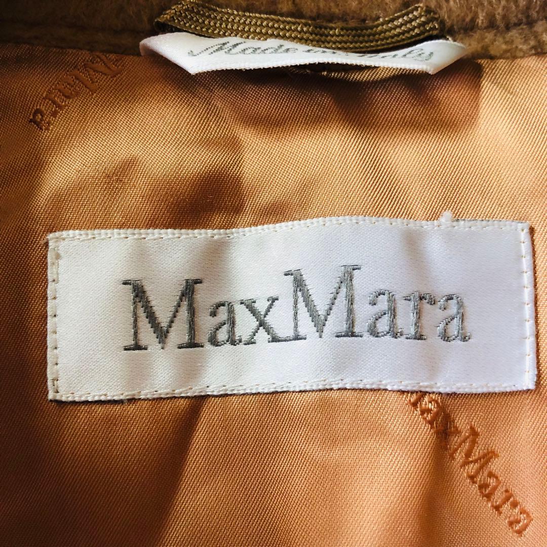 美品✨マックスマーラ マニュエラコート キャメル100% 女優襟 白タグ 40