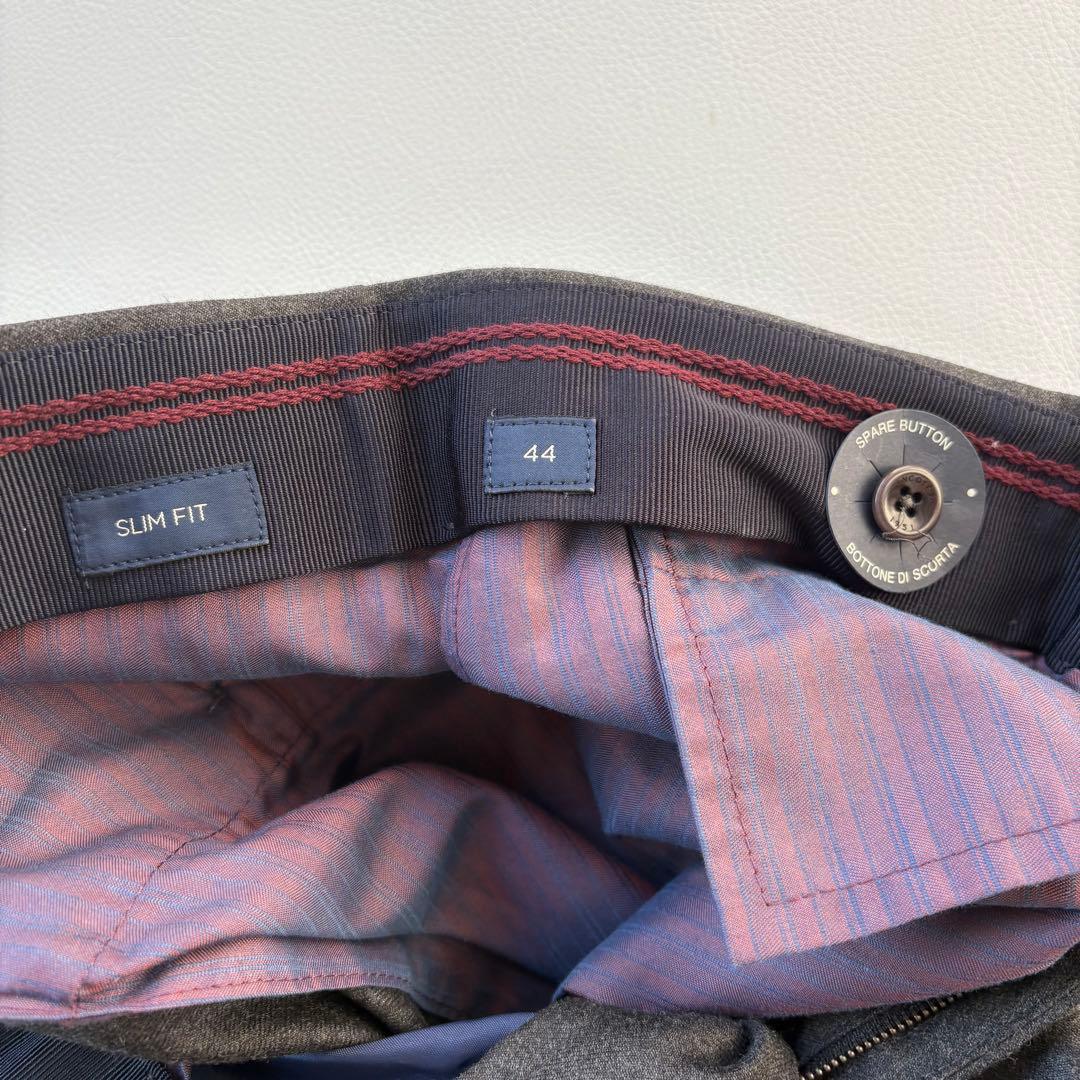 1T0031 INCOTEX ウールサキソニーソリッド テーパードパンツ 44