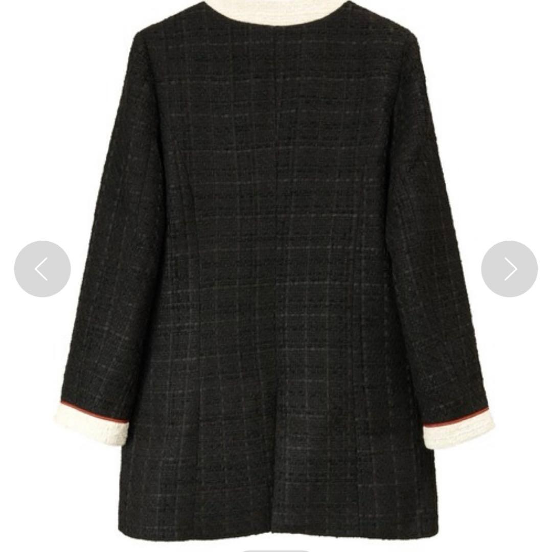 相沢えみり emiriawiz バイカラーツイードロングジャケット　M