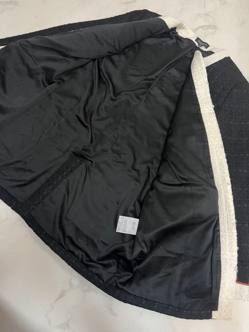 相沢えみり emiriawiz バイカラーツイードロングジャケット　M