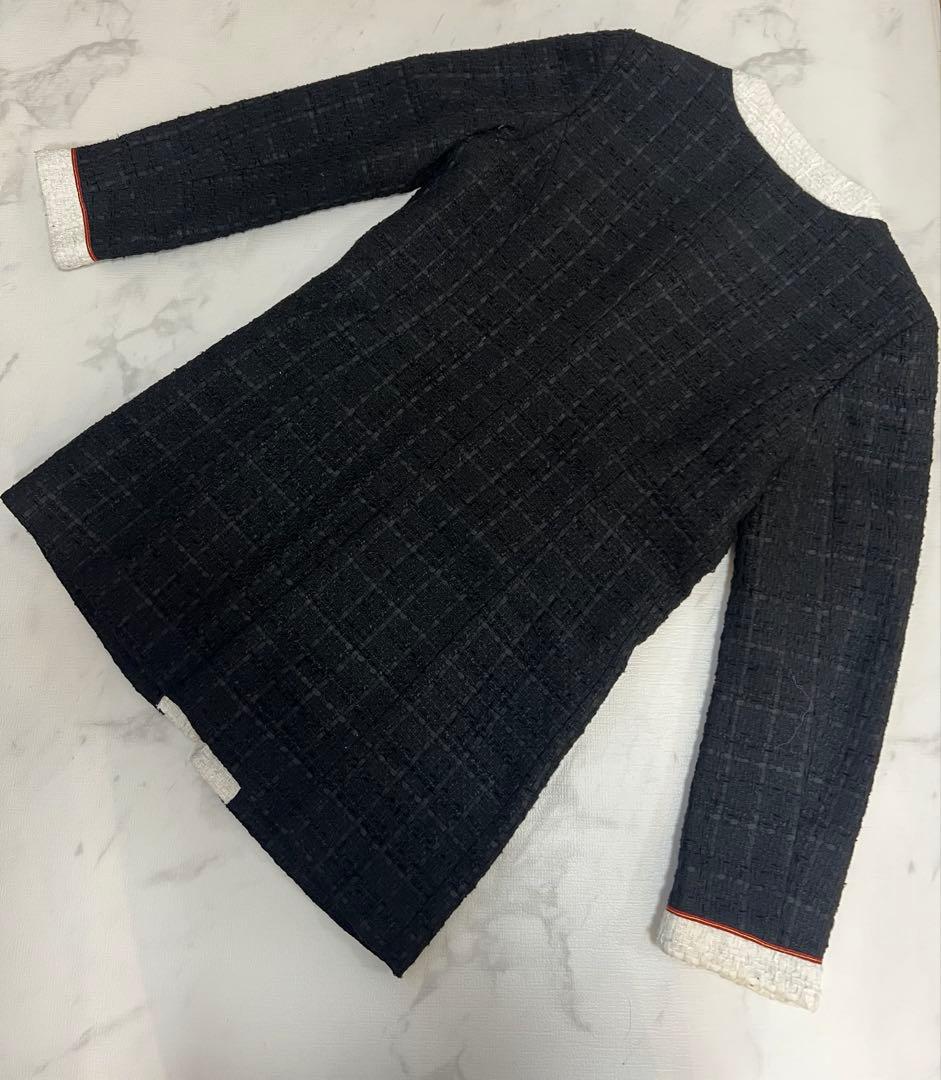 相沢えみり emiriawiz バイカラーツイードロングジャケット　M