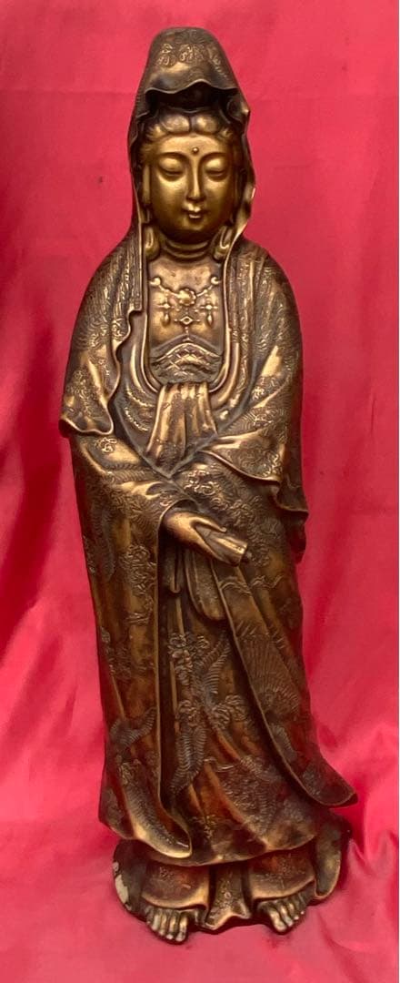 仏像 古美術 骨董 銅製観音菩薩 観世音菩薩 観自在菩薩 救世菩薩 コレオーク品