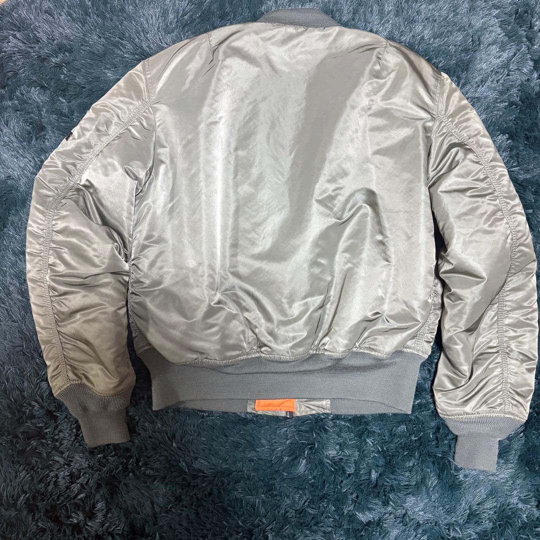 ALPHA MA-1フライトジャケットM カーキオレンジ裏地 短丈リバーシブル