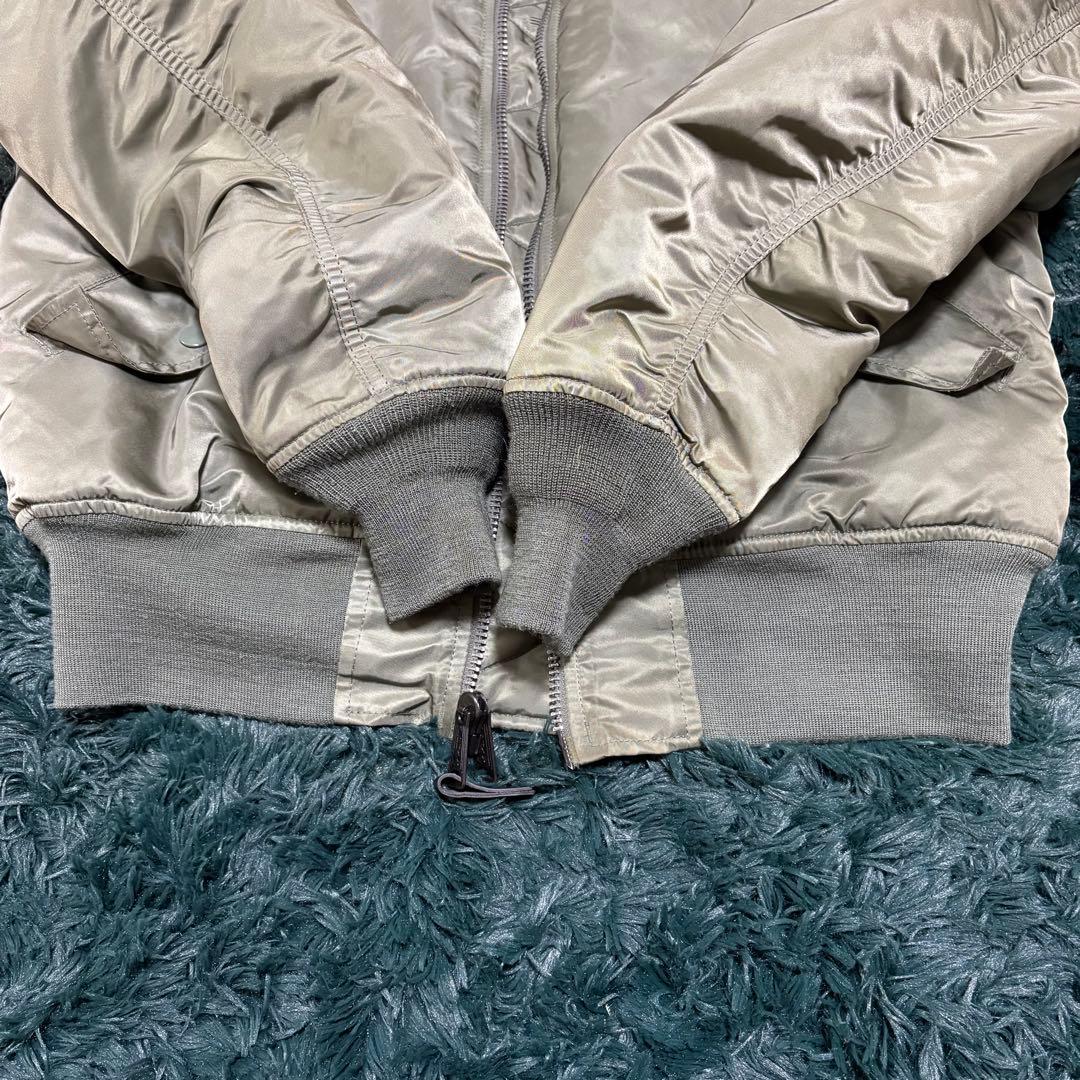 ALPHA MA-1フライトジャケットM カーキオレンジ裏地 短丈リバーシブル