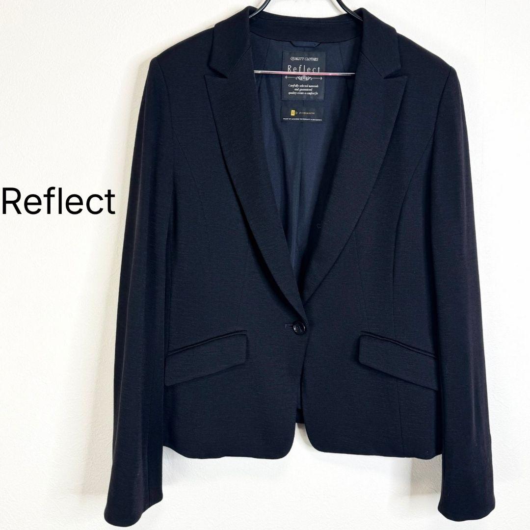 Reflect大きいサイズ ウール混生地 匠ジャケット 黒