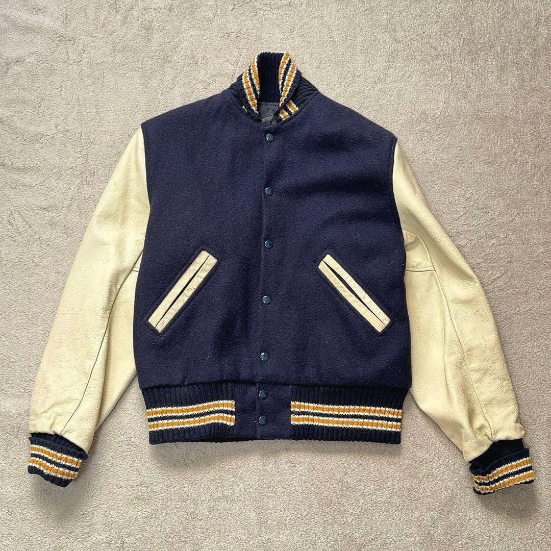 Albion award Jacket スタジャン 36 リアルレザー usa製