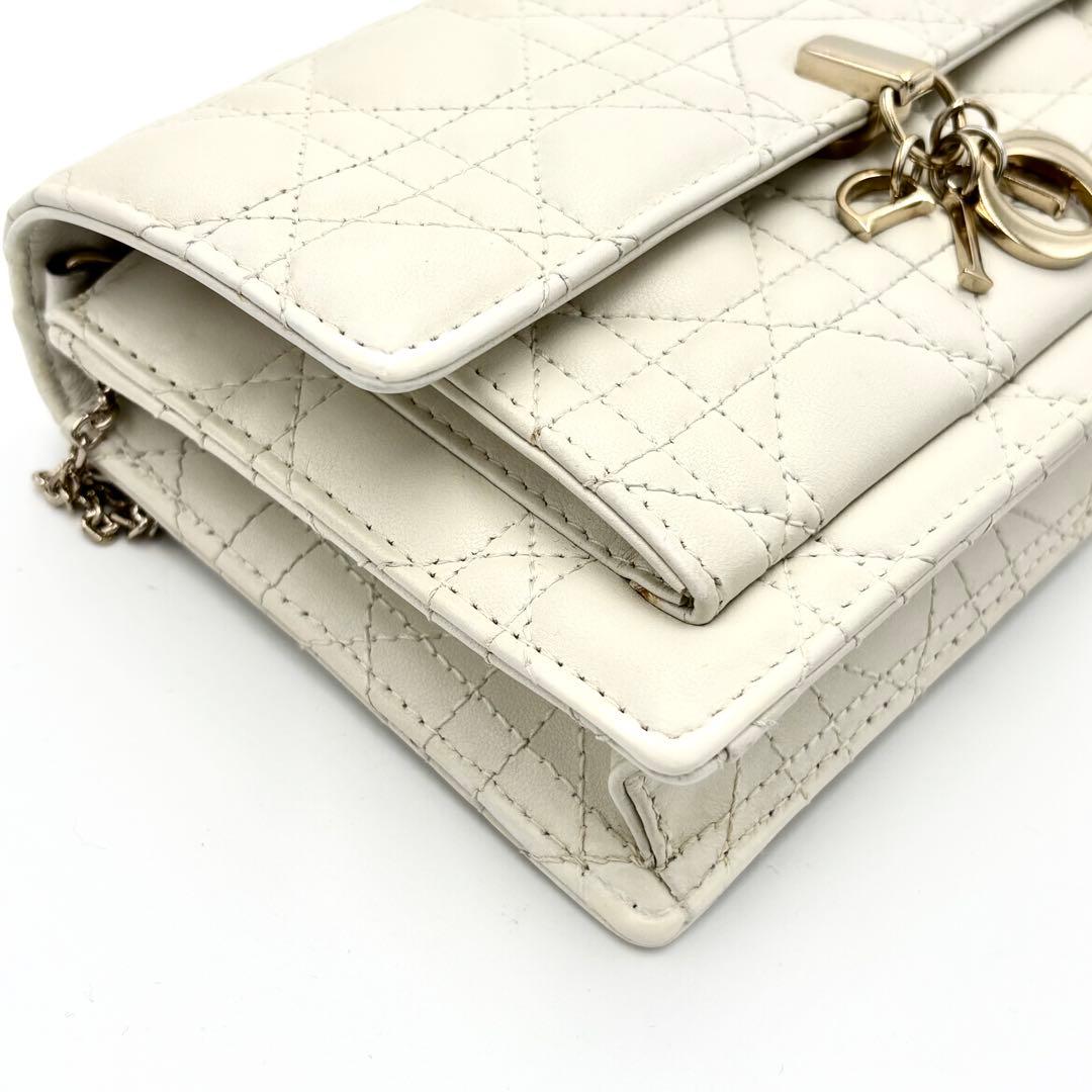 美品✨Dior カナージュ デイリー チェーンウォレット ポーチ
