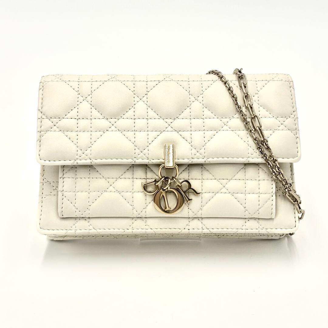 美品✨Dior カナージュ デイリー チェーンウォレット ポーチ