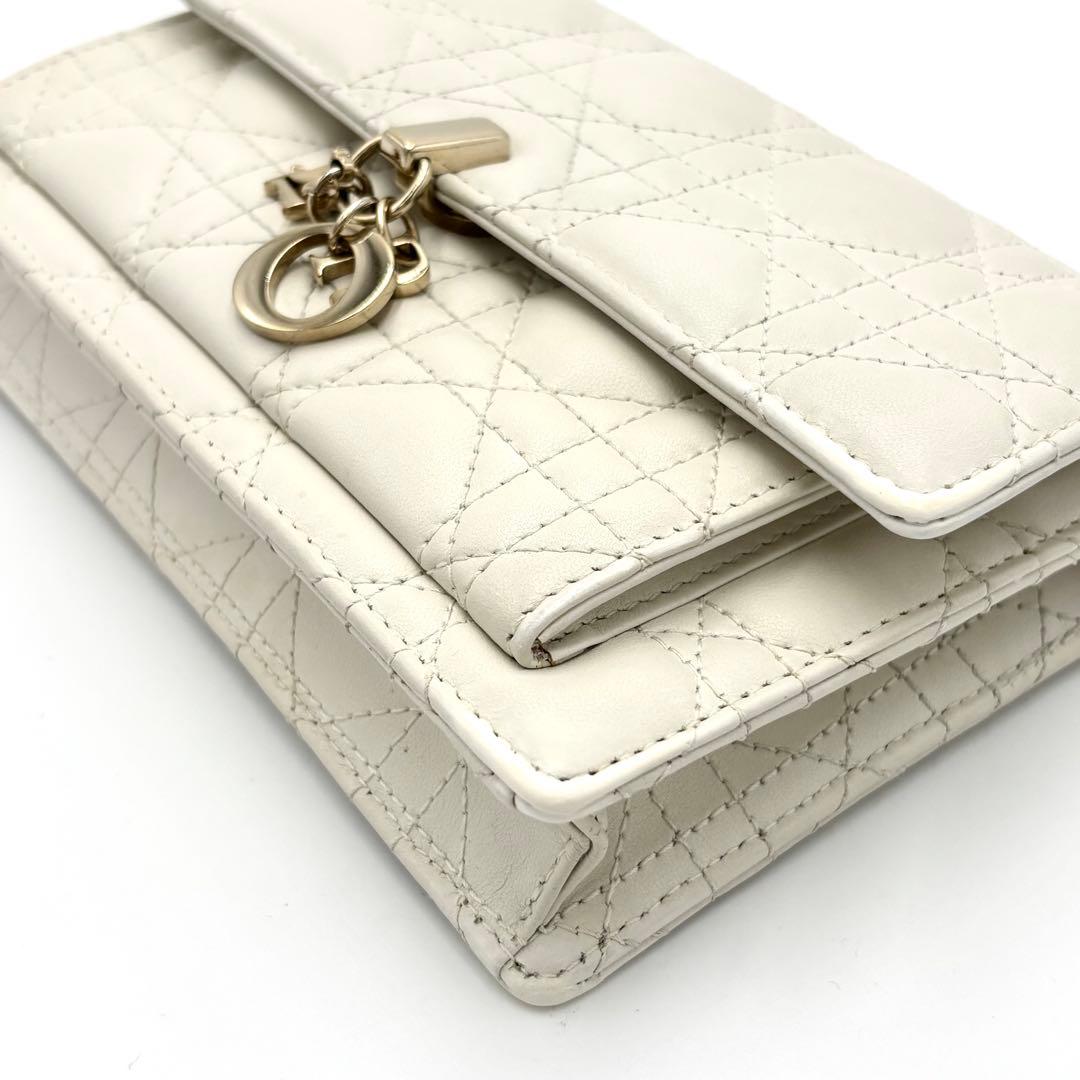 美品✨Dior カナージュ デイリー チェーンウォレット ポーチ