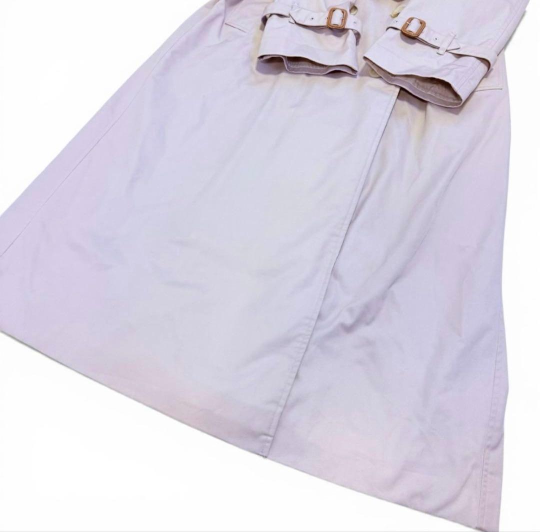 【美品】 BURBERRY 大きいサイズ コットン マキシ丈 トレンチコート
