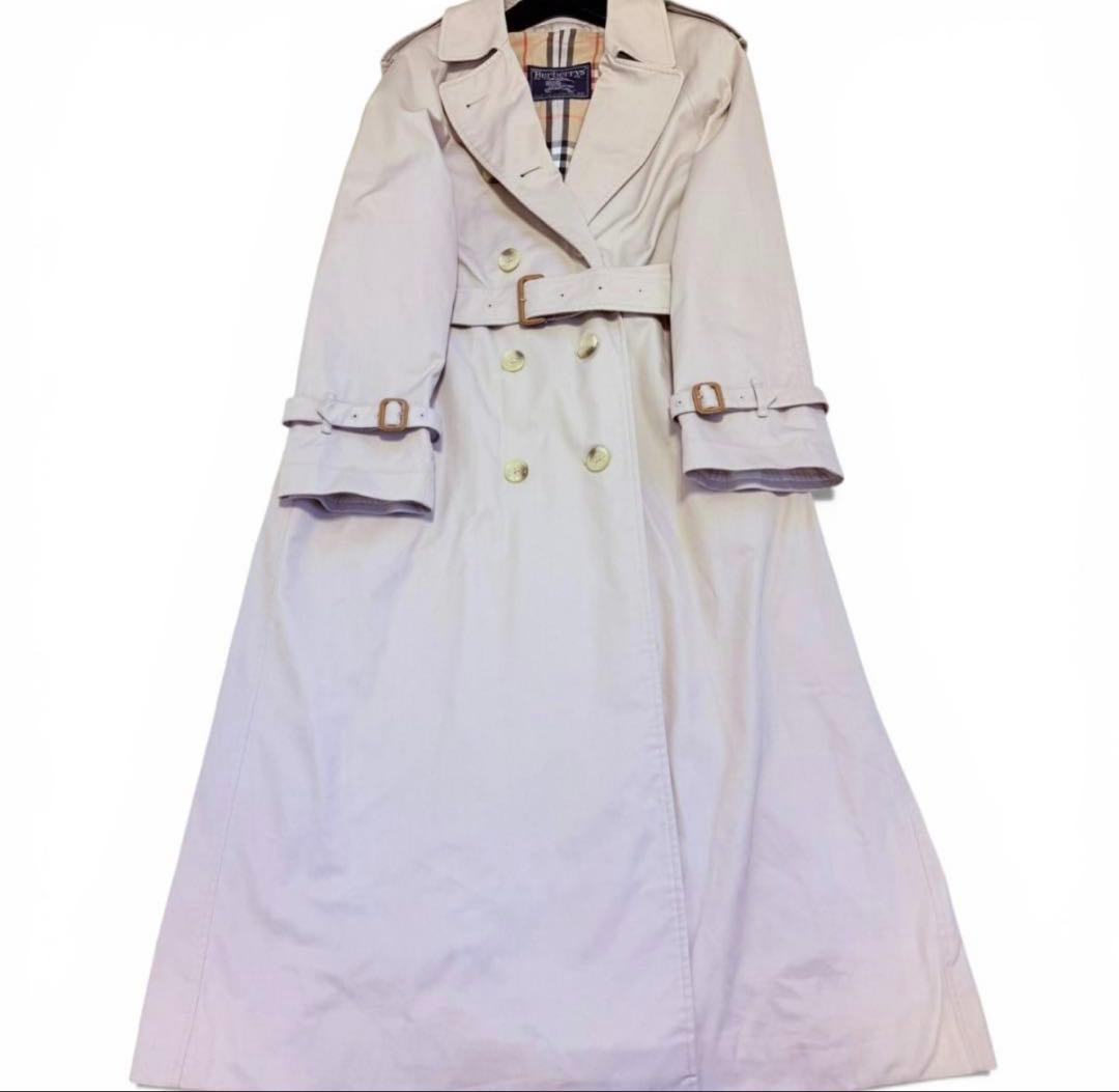 【美品】 BURBERRY 大きいサイズ コットン マキシ丈 トレンチコート