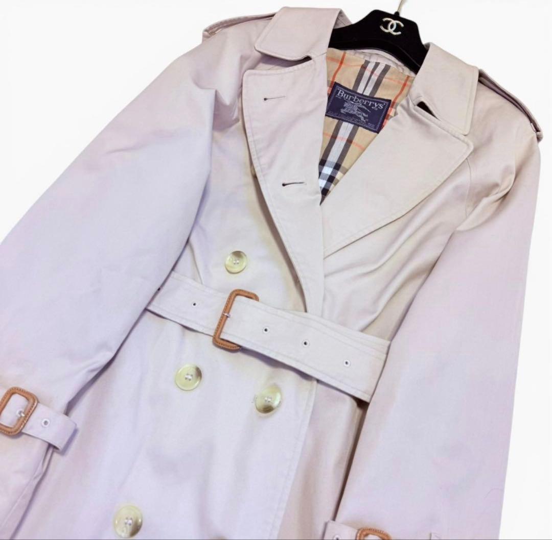 【美品】 BURBERRY 大きいサイズ コットン マキシ丈 トレンチコート