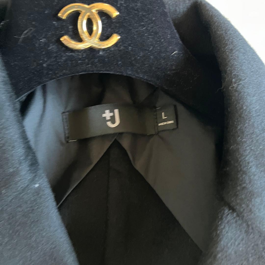 【新品タグ付き】UNIQLO +J カシミヤブレンド　チェスターコート　黒　L