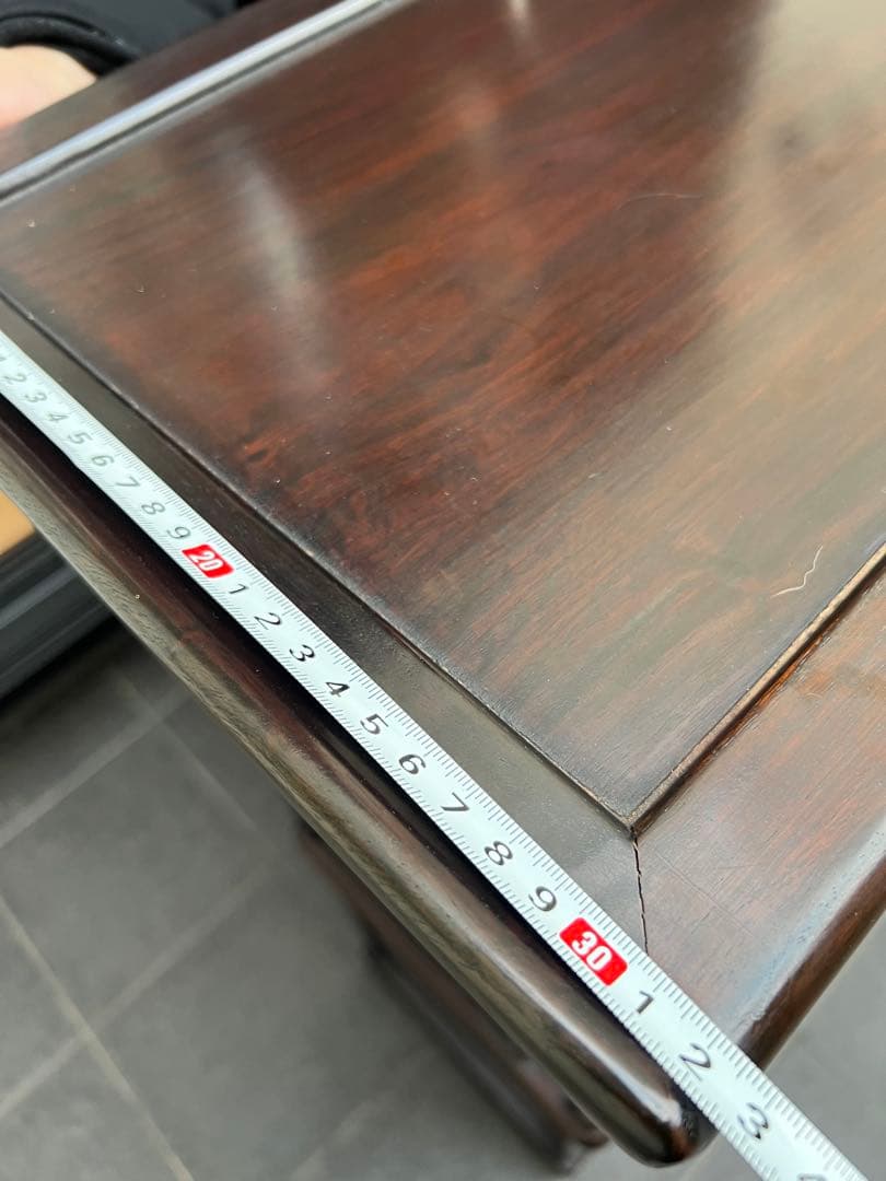 違い棚(高級)　紫檀　松と鶴模様　和家具 茶棚 茶箪笥 唐木　昭和レトロ