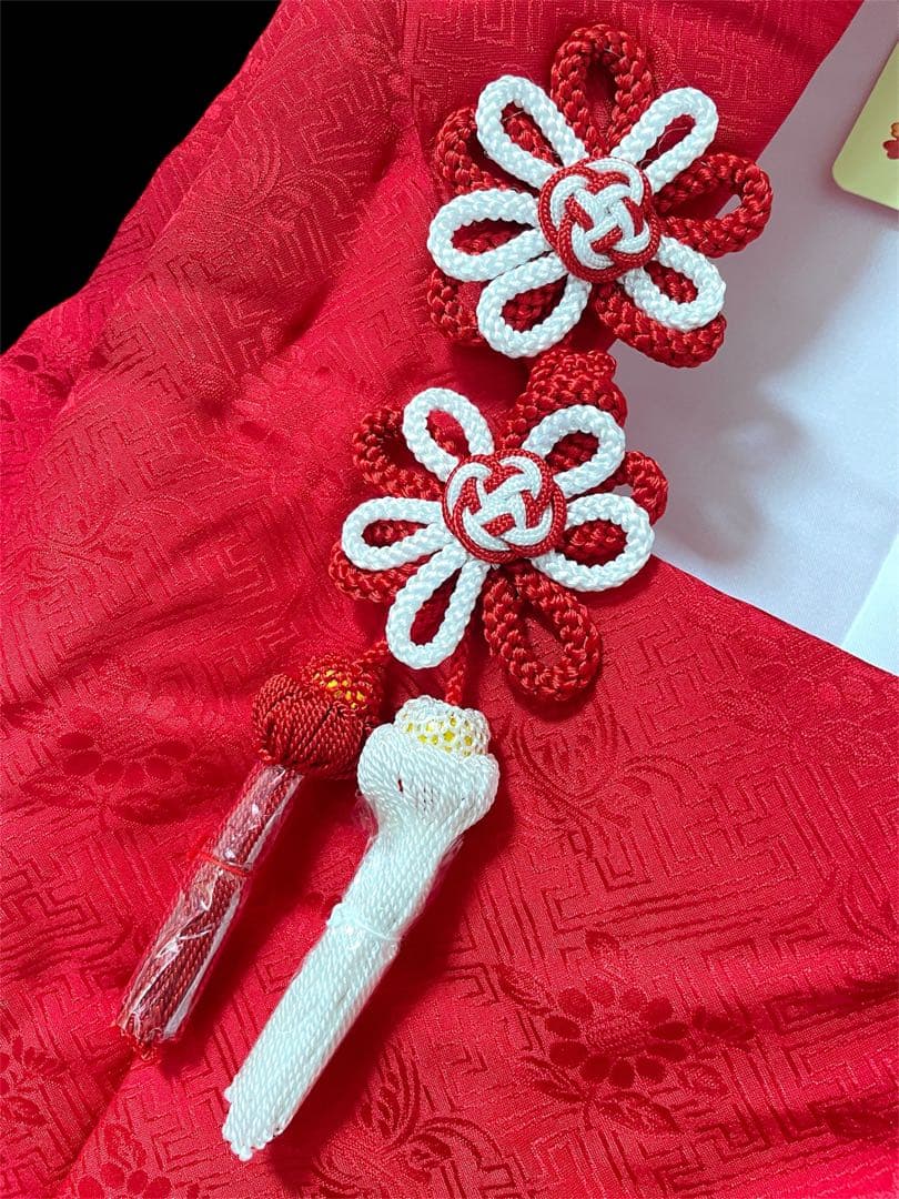 □七五三　女児用正絹被布コート　赤