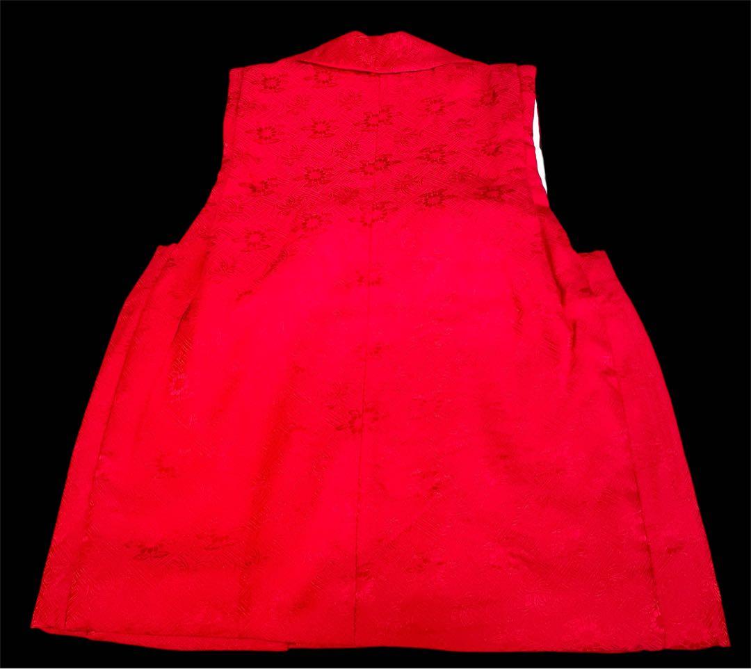 □七五三　女児用正絹被布コート　赤