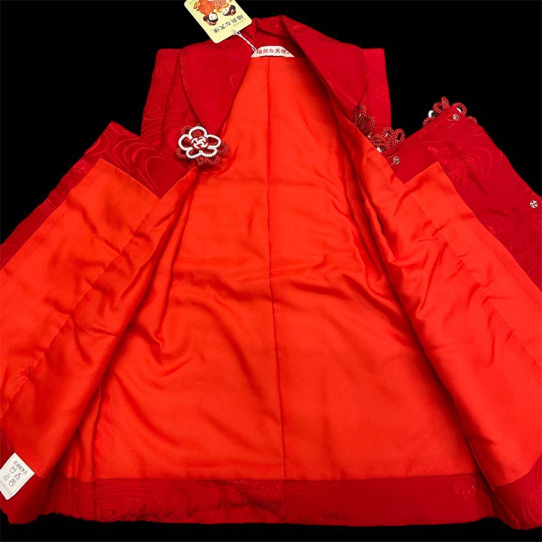 □七五三　女児用正絹被布コート　赤