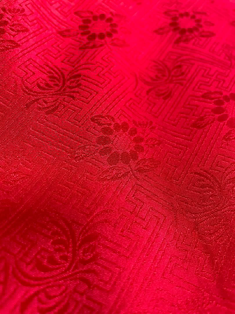 □七五三　女児用正絹被布コート　赤