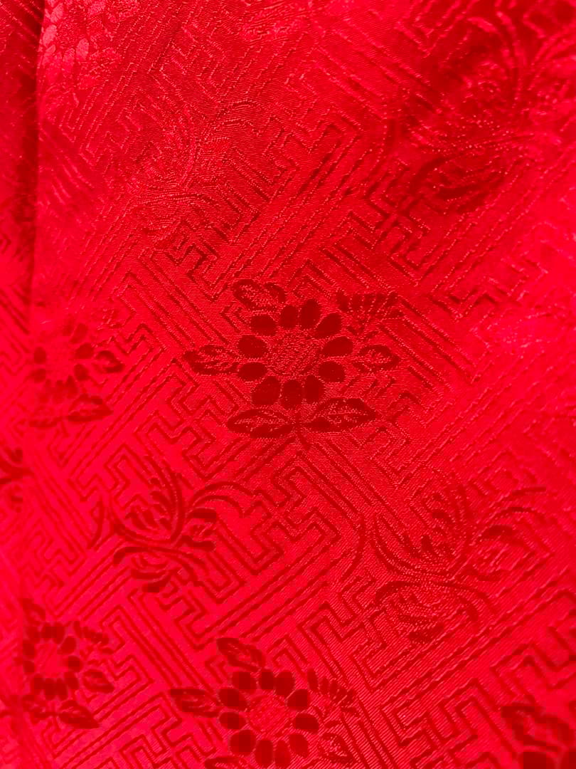 □七五三　女児用正絹被布コート　赤