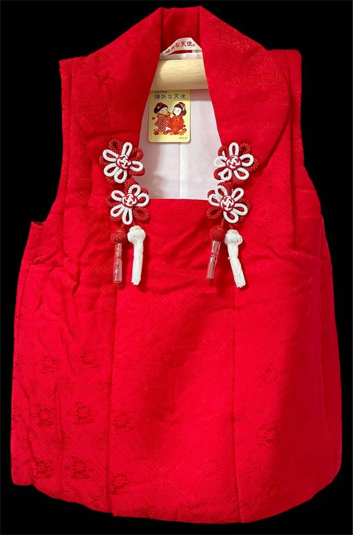 □七五三　女児用正絹被布コート　赤