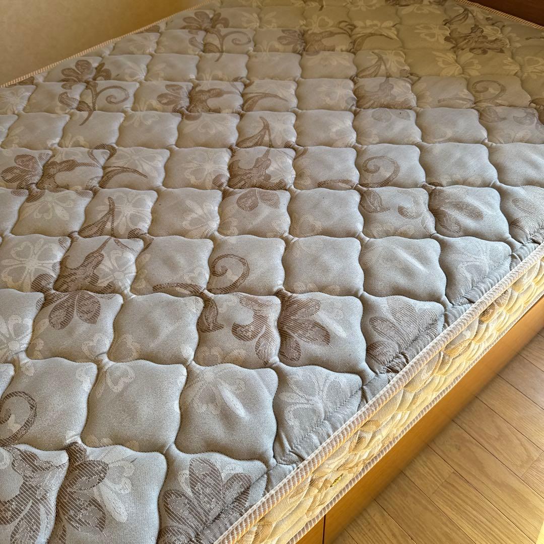 【トダフラー】シングルベッド 引き出し付き マットレス付き