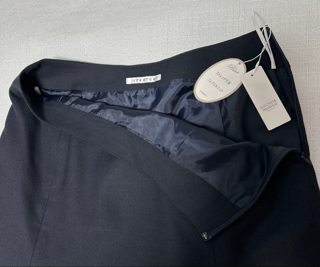 タグ付き アンカーウーマン パーソンズ フォーマル スカートスーツ 13号 紺