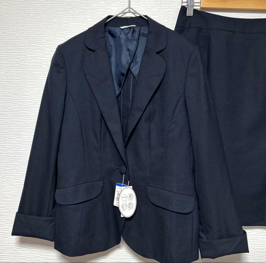 タグ付き アンカーウーマン パーソンズ フォーマル スカートスーツ 13号 紺