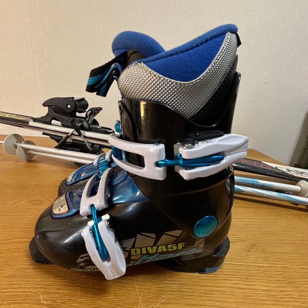 ジュニアスキーセット　ストック付　110cm hart 20-20.5cm