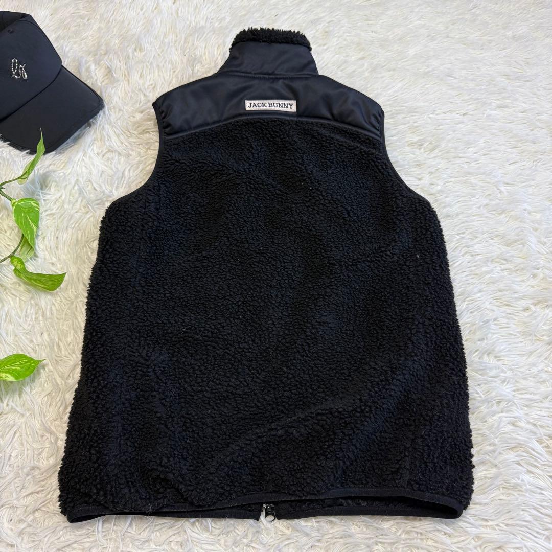 【ジャックバニー】美品 ボアベスト ブラック 1サイズ レディース