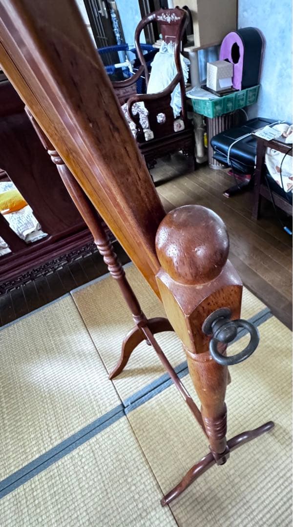 オーバル型 姿見 全身鏡 ミラー 当時物 ヴィンテージ クラッシック ブラウン