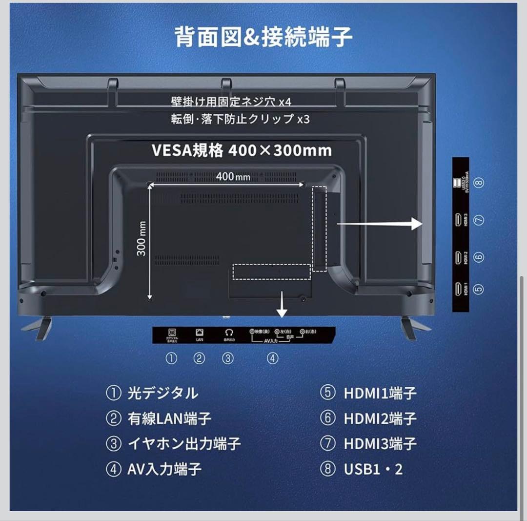 チューナーレス液晶テレビ 50インチ HDMIポート3つ