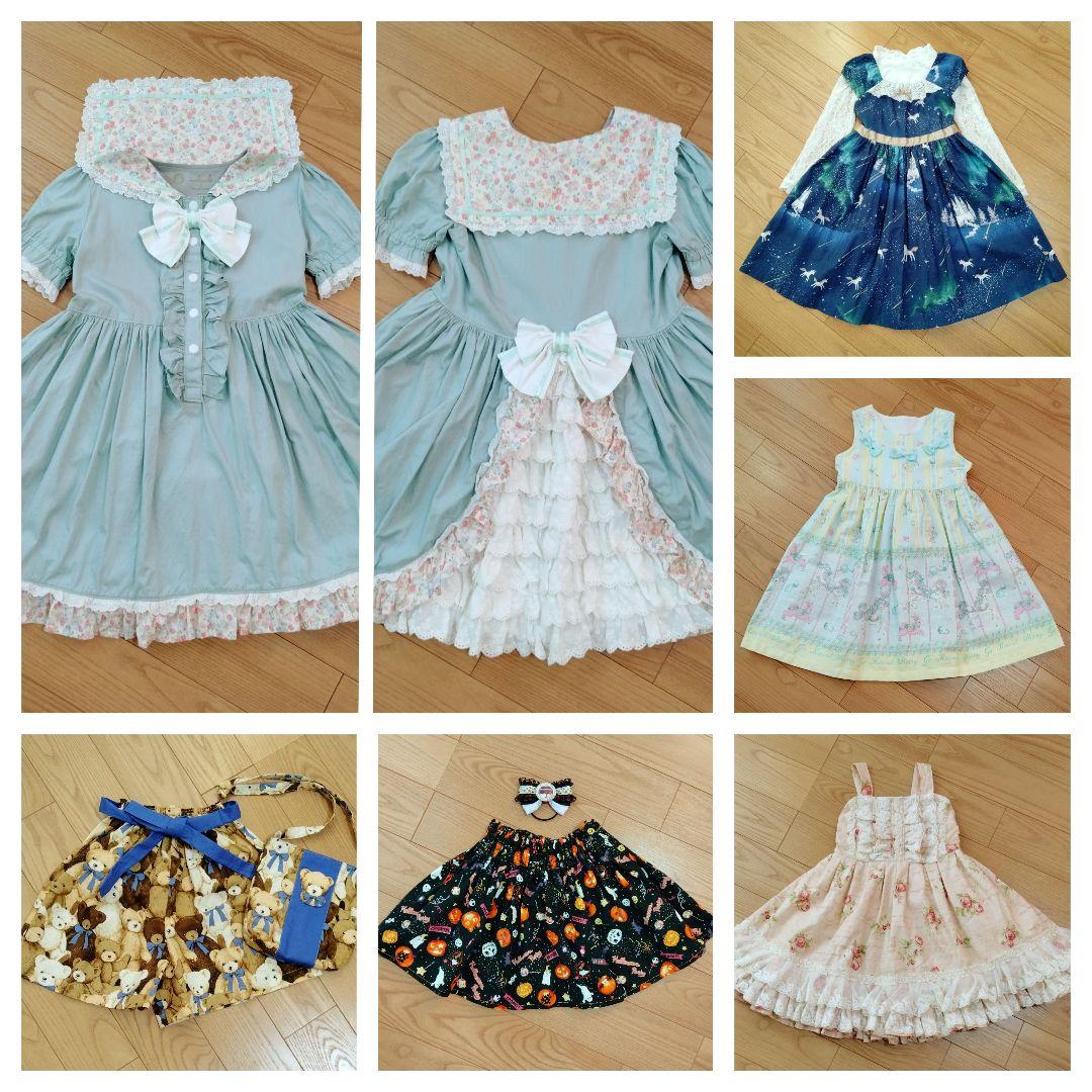 【未使用含む】ハンドメイド ワンピース＆スカート＆ポシェット等8点セット