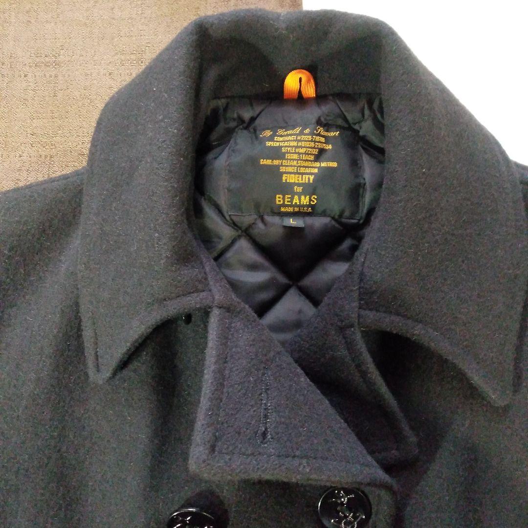 ビームス　フィデリティ　Pコート　　　ブラック
