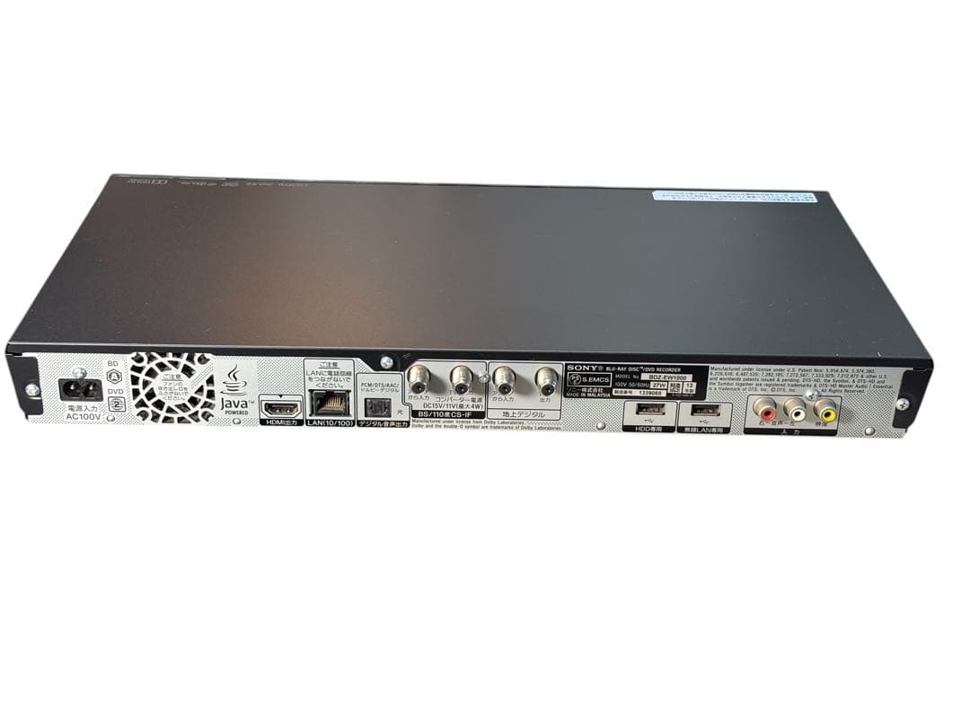 SONY ソニー ブルーレイレコーダー 「BDZ-EW1000」 動作品　1TB
