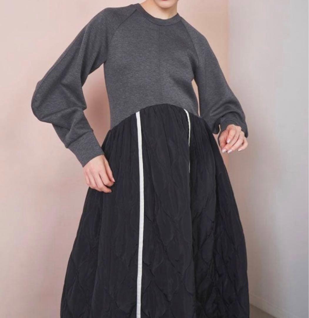 ワンピース OMMO SWEAT DOCKING QUILTING OP