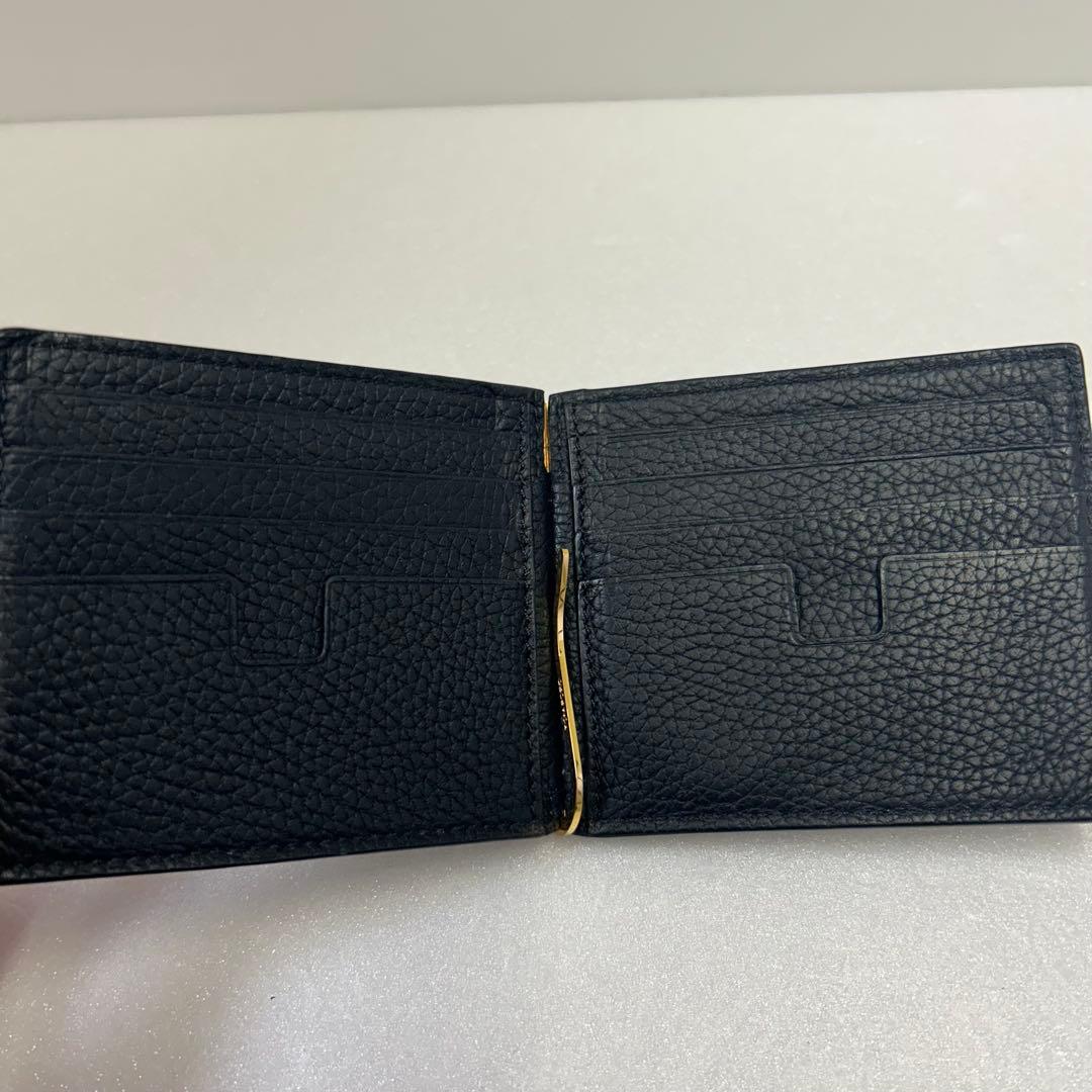 トムフォード　クロコ　マネークリップ　折り財布　ブラック