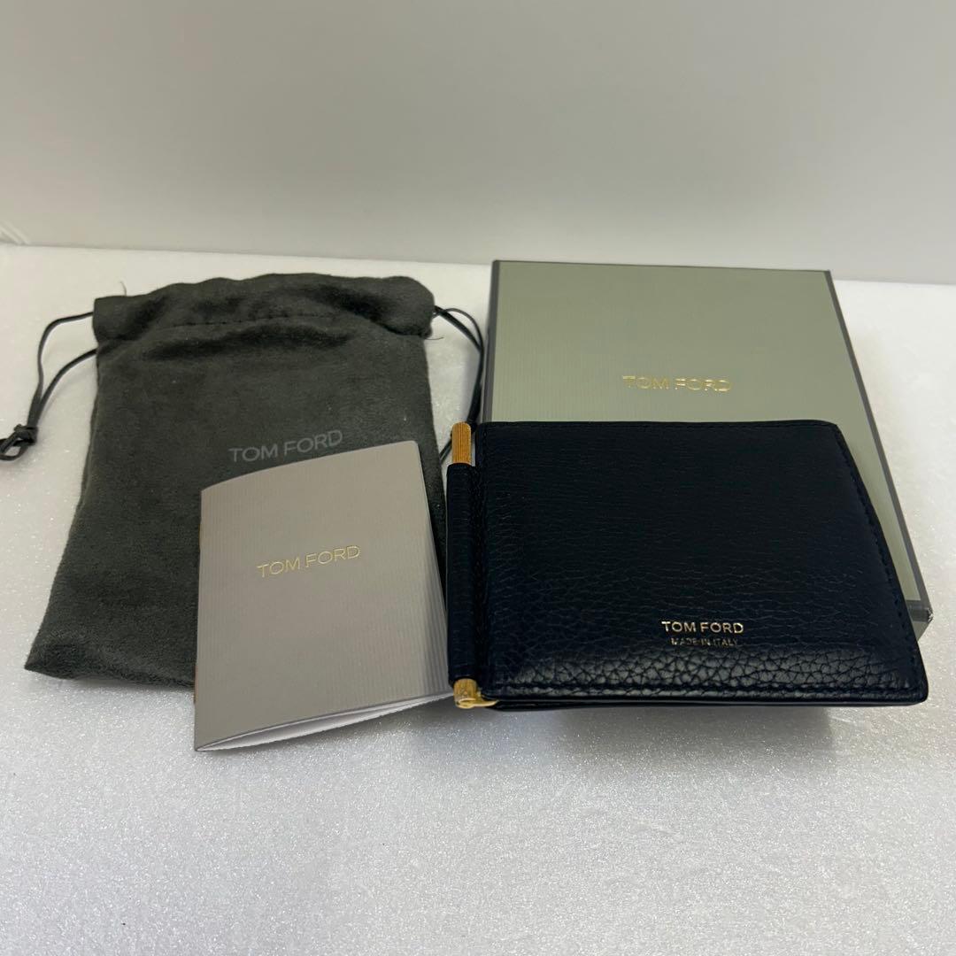 トムフォード　クロコ　マネークリップ　折り財布　ブラック