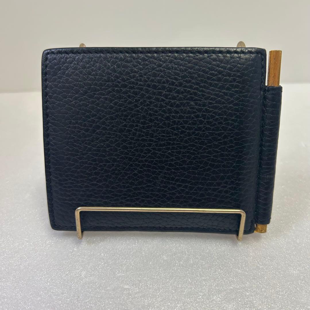 トムフォード　クロコ　マネークリップ　折り財布　ブラック