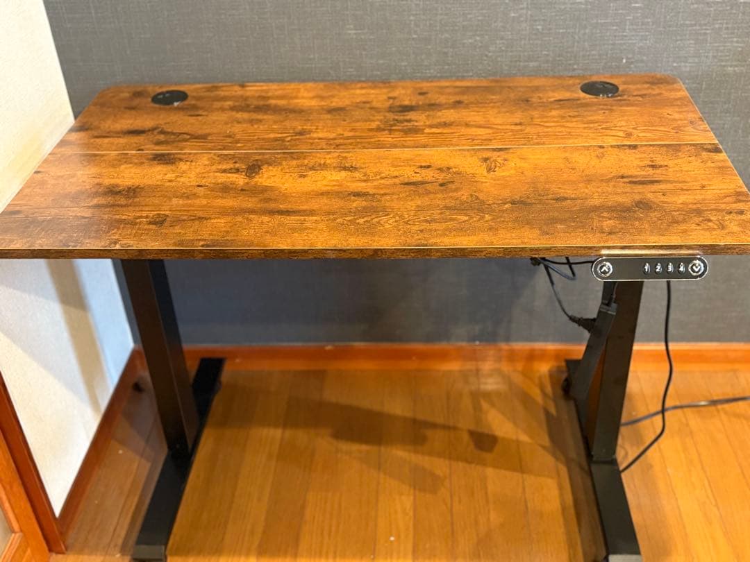 パソコンデスク自動昇降式＆チェア　美品