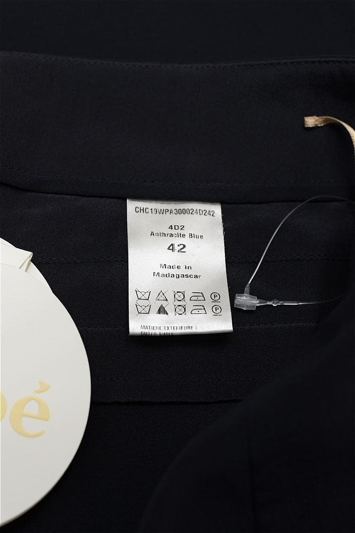 HGBT223/未使用 Chloe ストレートレッグパンツ ラッフル付き シルク