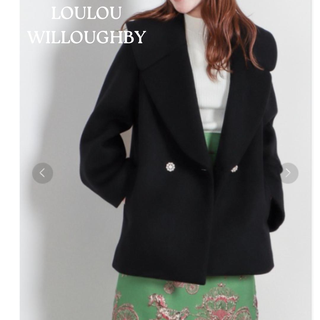 22AW　ルルウィルビー　ビーバーミドル丈コート　ウールコート　ブラック　美品