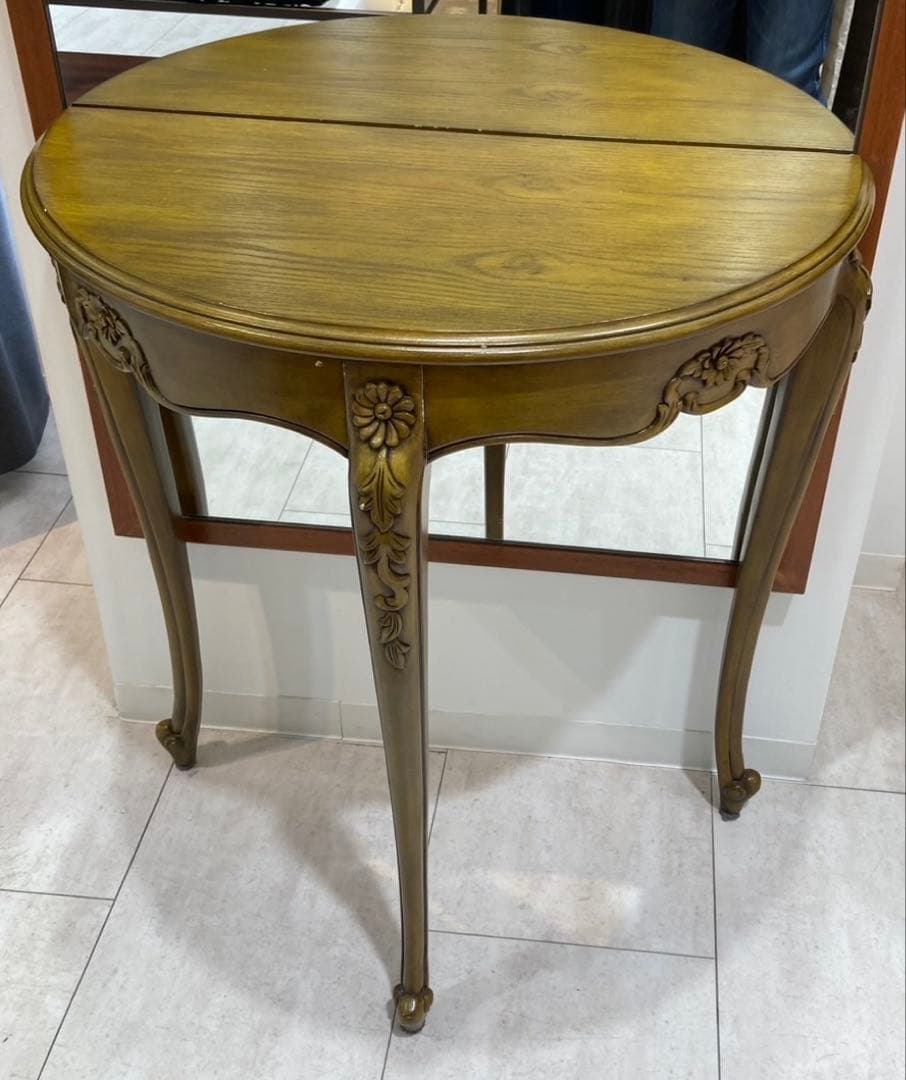 オリーブグリーン コンソールテーブル