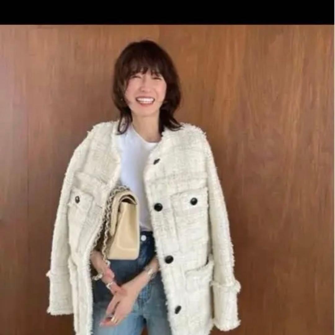 CLANE ノーカラーツイードジャケット サイズ1