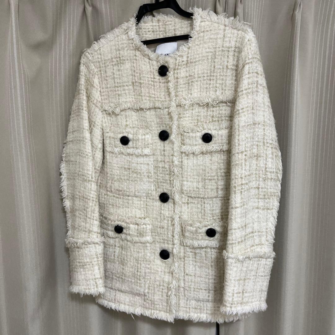 CLANE ノーカラーツイードジャケット サイズ1