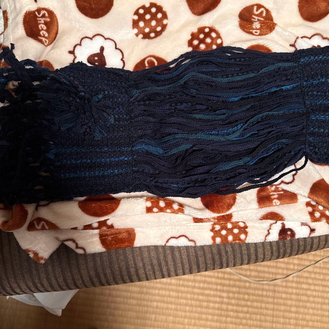 日曜日限定お値下げ✨️かごや くるみかごバッグ 柿渋染め巾着、冬用ストール2枚付き