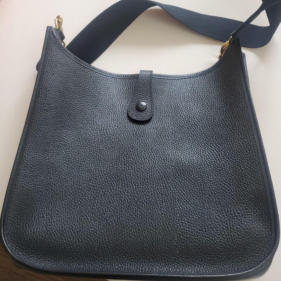 HERMES エヴリンI GM ショルダーバッグ 黒 ゴールド金具 □A刻印